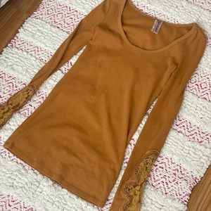 Free people long sleeve with lace size:M